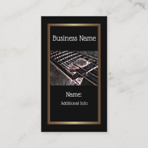 Cordas da guitarra no cartão de visita de couro 5