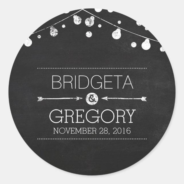 cordas de mala acendem adesivos de casamento (Frente)