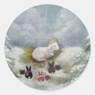 Cordeiro da etiqueta do deus