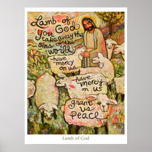Cordeiro poster do deus de 18x24"