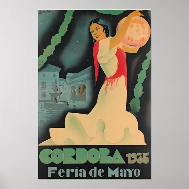 Cordoba Print Spain Travel Poster Spanish Art (Frente)
