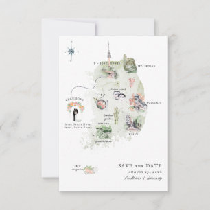Corea   Mapa Itinerário de Casamento de Destino