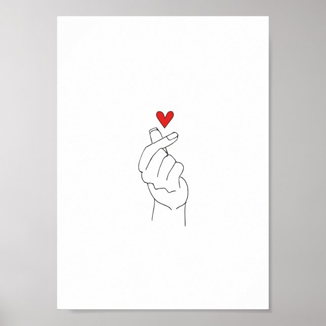 Coreano Finger Heart Poster (Matte) (Frente)