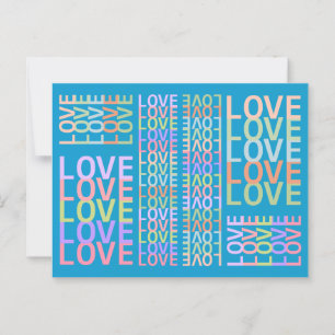 Cores "AMOR" Modernas e Elegantes em Cartão Postal