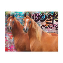 Cores BOGO - Cartão de Posto de Grafite - Cavalos