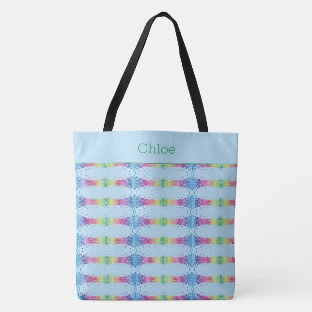 Cores Chic Monogramas Tote Bag (Frente)