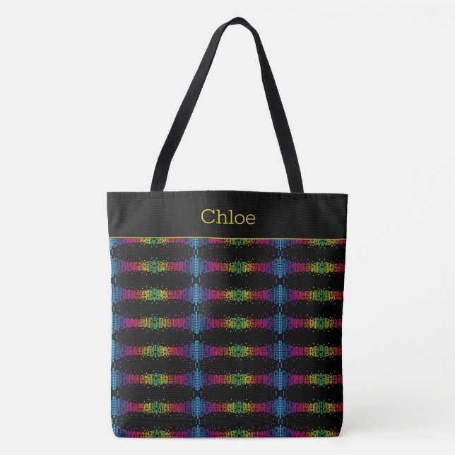 Cores Chic Monogramas Tote Bag (Frente)