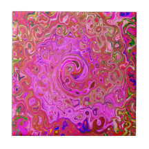 Cores cor-de-rosa-quente marmoreadas Abstrato Rote