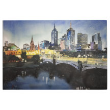 Cores d'água de escape da cidade em papel