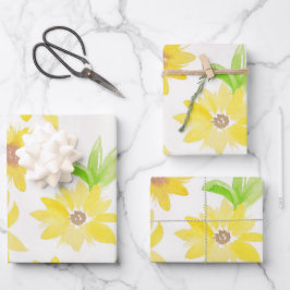 Cores d'água Girassóis Verde Padrão Amarelo Verde