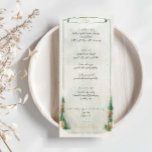Cores d'água Pinheiros da floresta russa Cartão<br><div class="desc">Projetado para coordenar com nossa Floresta de Pinheiros de Aquarela, este cartão de menu apresenta lindas árvores de pinheiros de aquarela em um fundo bege nebuloso, uma cena pitoresca para casamentos relaxados e sertanejos. Para personalização mais avançada deste design, por exemplo, alteração do layout, da fonte ou do tamanho do...</div>