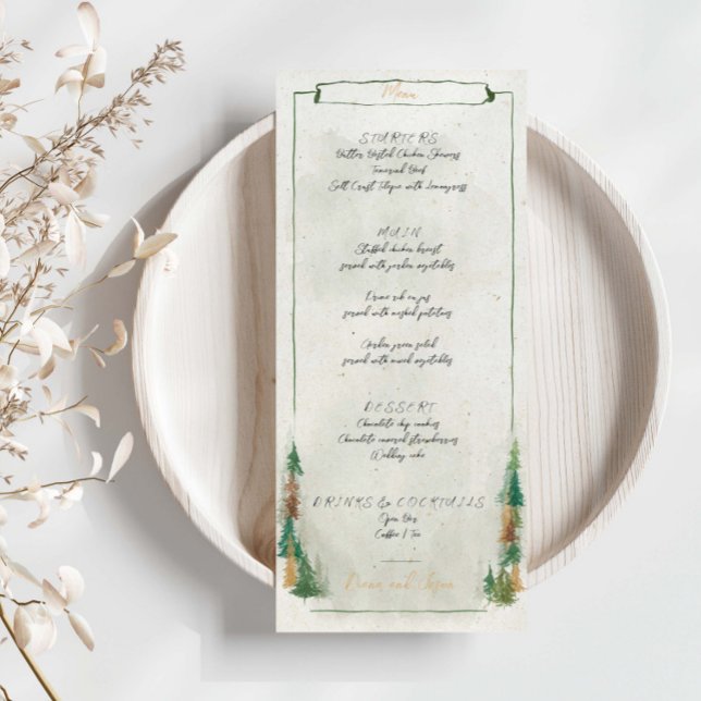 Cores d'água Pinheiros da floresta russa Cartão (Criador carregado)