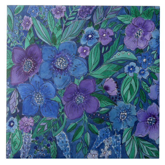 Cores de água, jardim de flores (Frente)