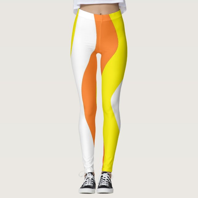 Cores De Milho De Candy Leggings Rasas  (Frente)