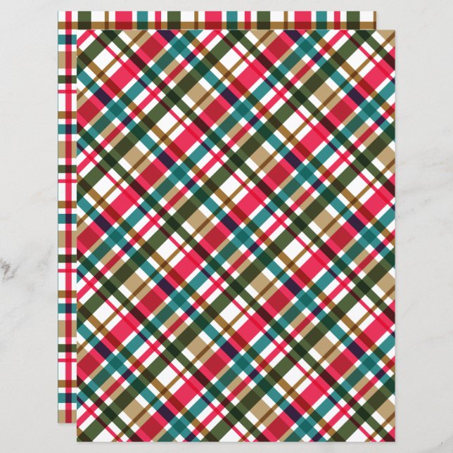 Cores de Natal Xadrez (Frente/Verso)