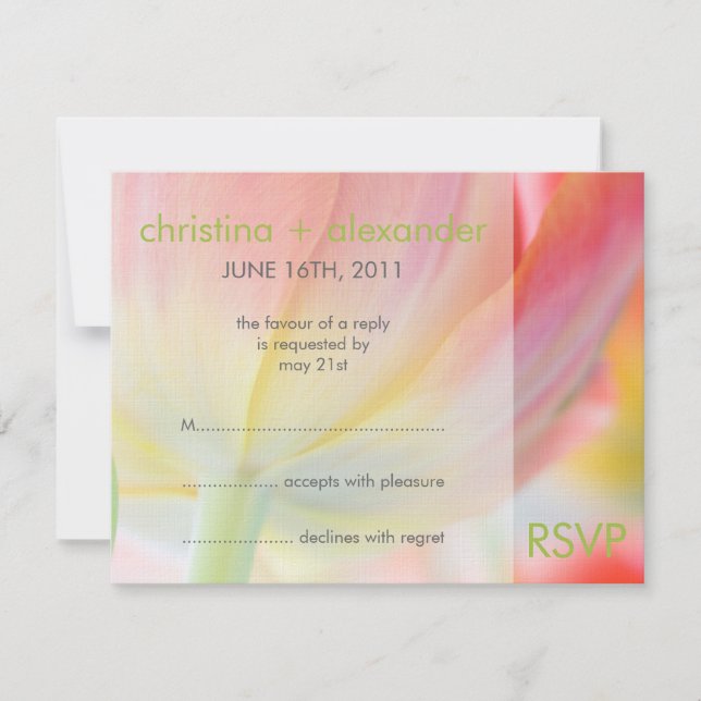 Cores de Primavera ・ RSVP de Convite de Casamento (Frente)