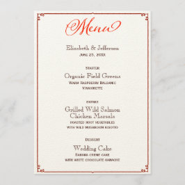 Cores de queda Caligrafia Script Menu Casamento