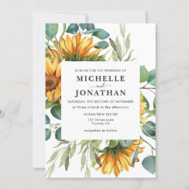 Cores de Queda de Convite para Invitação de Girass