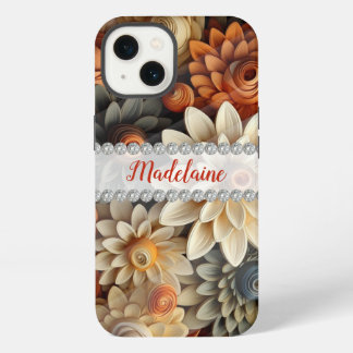 Cores de queda flores 3D, personalizadas de moldur