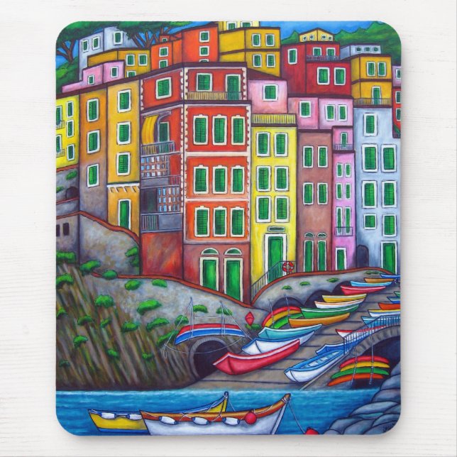 Cores de Riomaggiore - Mousepad (Frente)