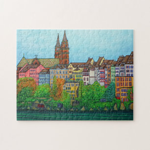 Cores do quebra-cabeça de Basileia 11x14 com caix