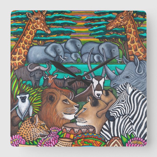 Cores do relógio de parede na praça da África (Frente)