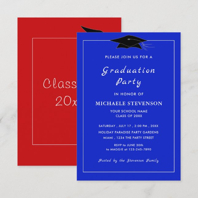 Cores e Fonte Personalizadas para o seu Convite de (Frente/Verso)