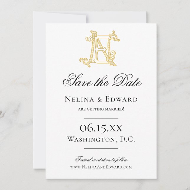 CORES EDITÁVEIS EN Monograma NE Monograma Convite (Frente)