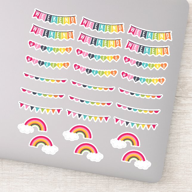 Cores Felizes | Adesivos de Planejamento de Bandei (Detalhe)