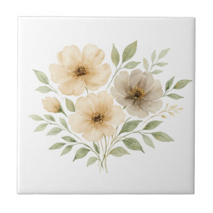Cores Neutras Bege Cinza Boho Florais Aquarela