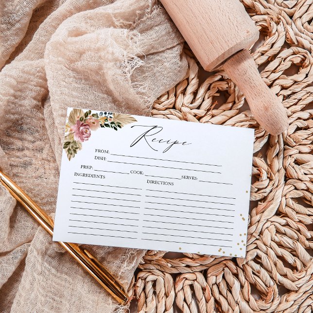 Cores Neutras Cartões de Receita do Chá de panela  (Criador carregado)