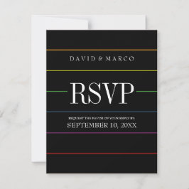 Cores Orgulho de Listras RSVP Casamento Gay