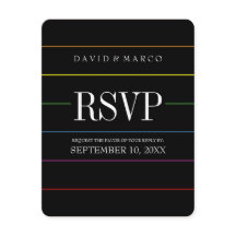 Cores Orgulho de Pinstripe RSVP Casamento Gay