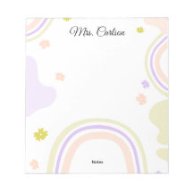 Cores Pastéis Bloco de Notas Boho Arco-Íris para P