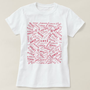 Cores Personalizadas Adoram Camiseta de Palavras -