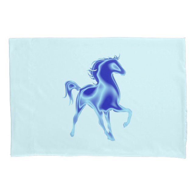 Cores Personalizadas do Travesseiro de Cavalo Azul (Frente)