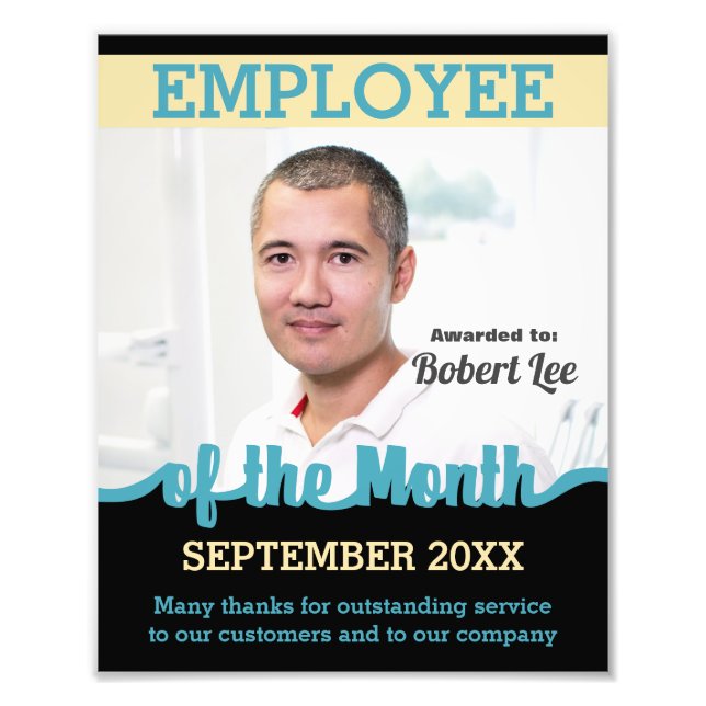 Cores personalizadas funcionário do prêmio de foto (Frente)