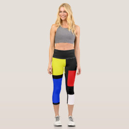 Cores primárias Colorblock Alto Waisted Capris