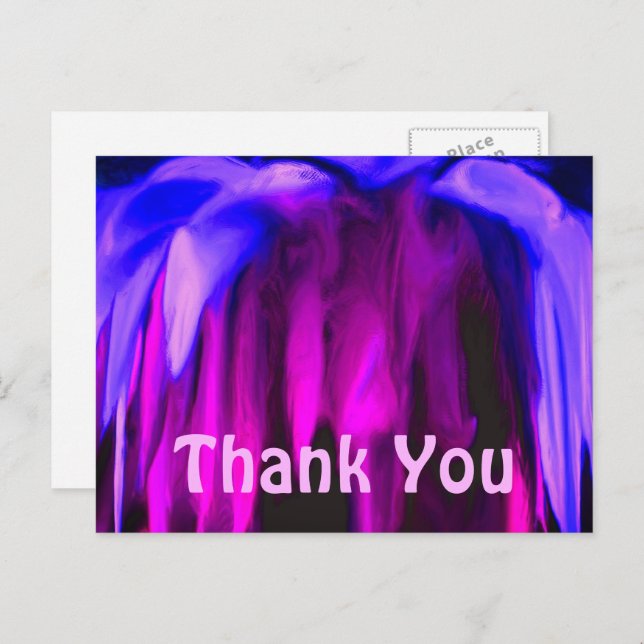 Cores Roxas Arte Abstrata Cartão de Agradecimento (Frente/Verso)