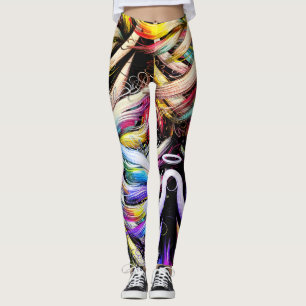 Cores Tênues do Arco-íris em Leggings Personalizad