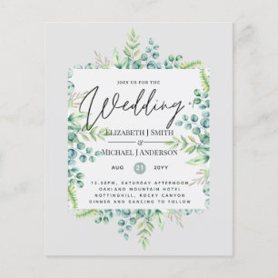 Cores Verdadeiras GREENERY Convites de casamento d