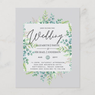 Cores Verdadeiras GREENERY Convites de casamento d