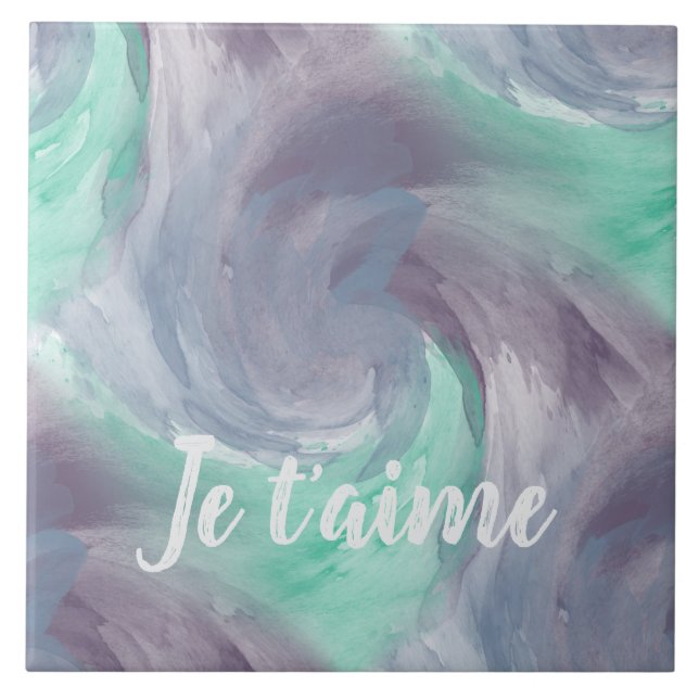 Cores Verdes Púrpuros, Tie-Dye, Aquarelas no Amor (Frente)