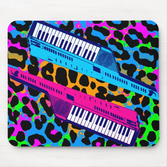 Corey Tiger 80s Retro Keytar Vintage Mousepad (Frente)