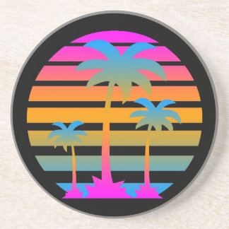 Corey Tiger 80s. Retro Palm Trees Porta copos Suns