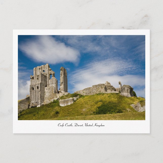 Corfe Castle, Dorset, Cartão postal do Reino Unido (Frente)