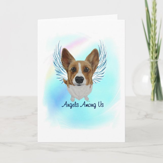 Corgi Angel Dog Pet Loss Cartão de condolências (Frente)