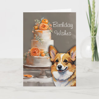 Corgi Birthday Deseja Cartão