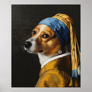 Corgi Bonito com Artes Pérolas - Poster de Arte An