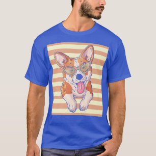 Corgi Cão-Lover Camisa Retro Vintage Sunset Corgi